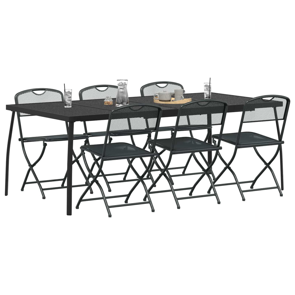 vidaXL Zestaw Mebli Ogrodowych 7 pcs antracytowy Żelazo i stal