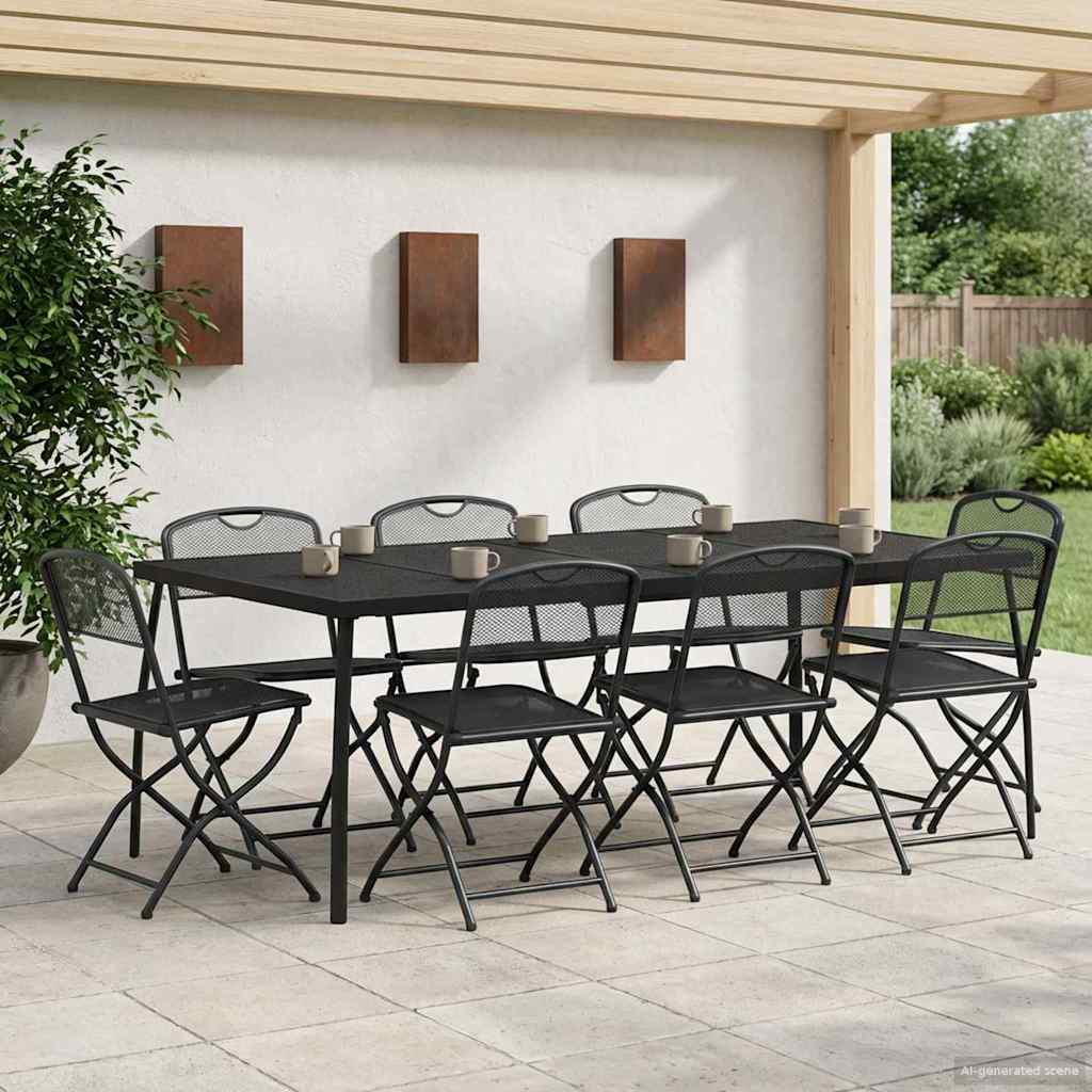 vidaXL Zestaw Mebli Ogrodowych 9 pcs antracytowy Żelazo i stal