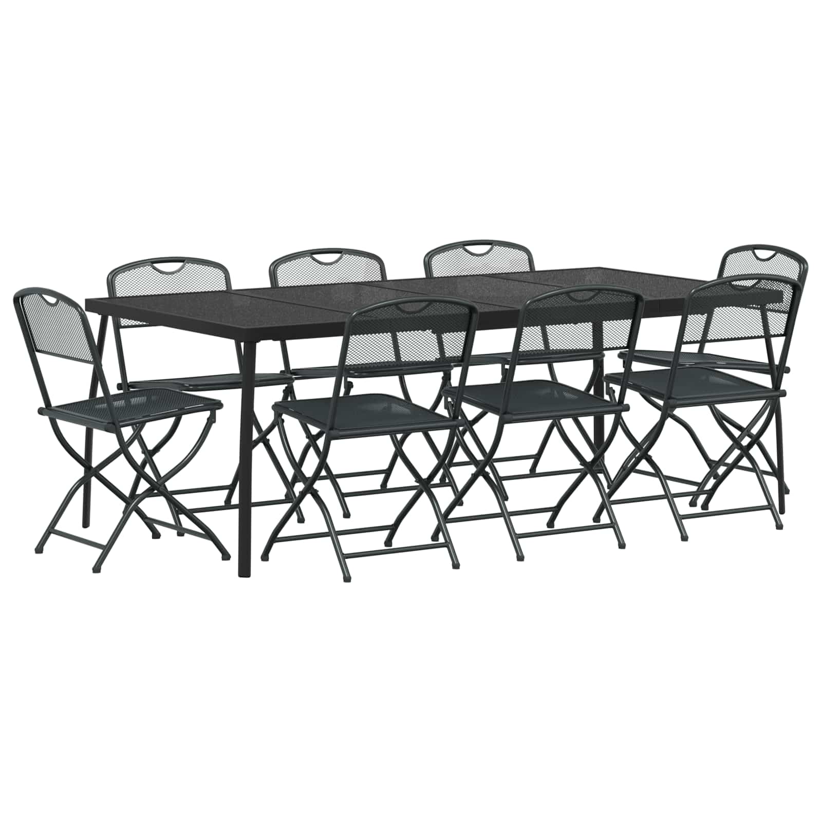 vidaXL Zestaw Mebli Ogrodowych 9 pcs antracytowy Żelazo i stal