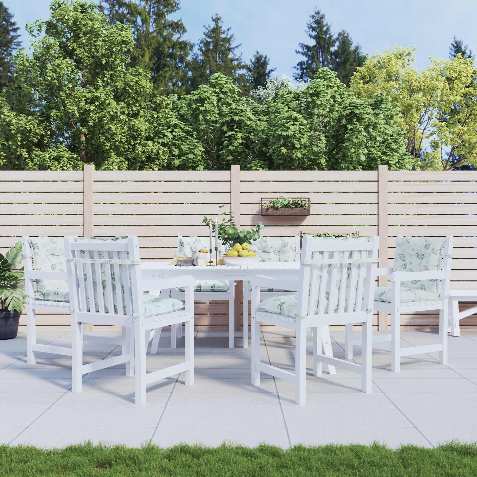 vidaXL Poduszka na zewnątrz 6 pcs Biały 100 x 50 x 7 cm tkanina