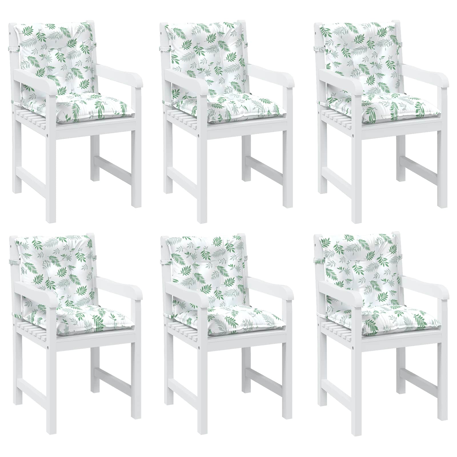 vidaXL Poduszka na zewnątrz 6 pcs Biały 100 x 50 x 7 cm tkanina