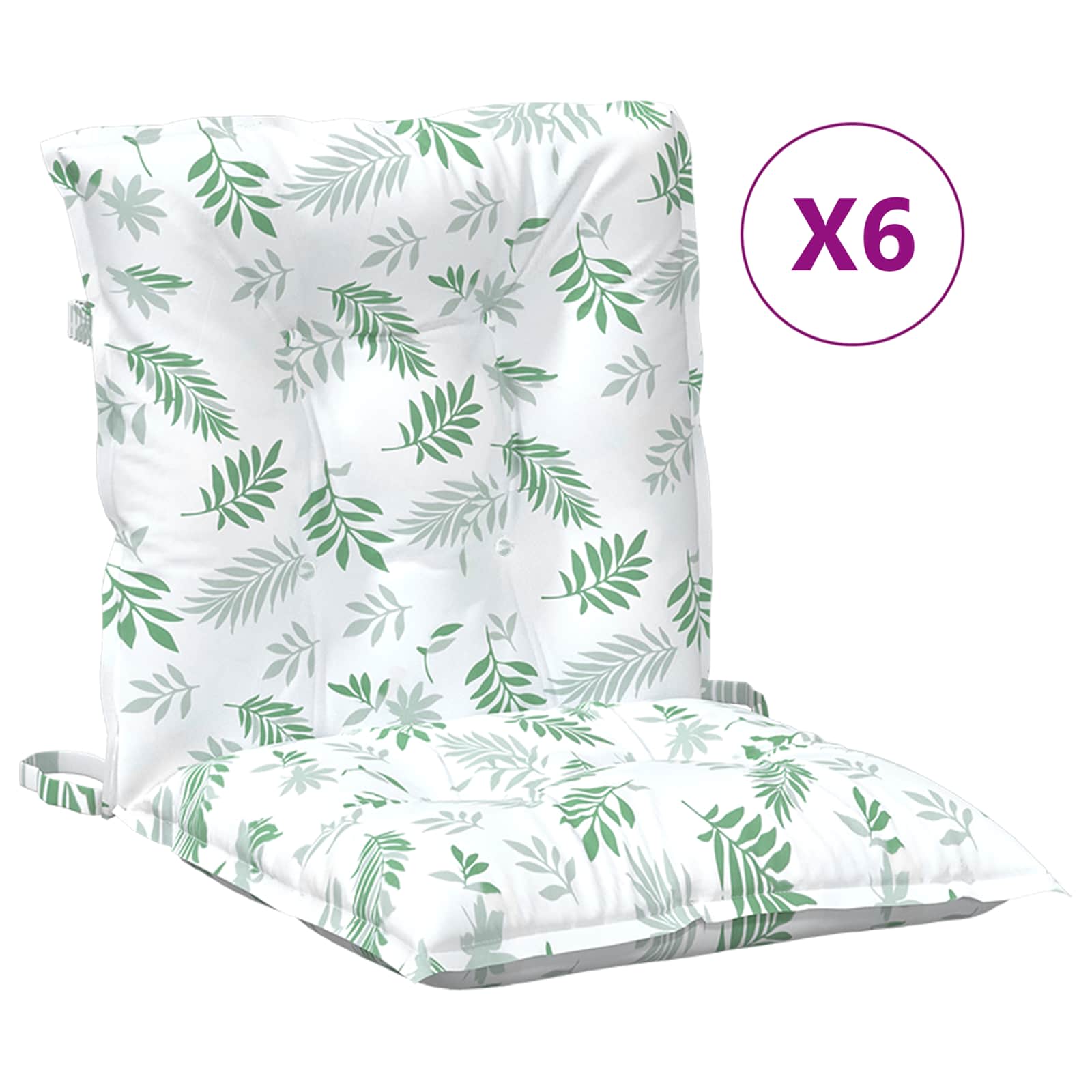 vidaXL Poduszka na zewnątrz 6 pcs Biały 100 x 50 x 7 cm tkanina