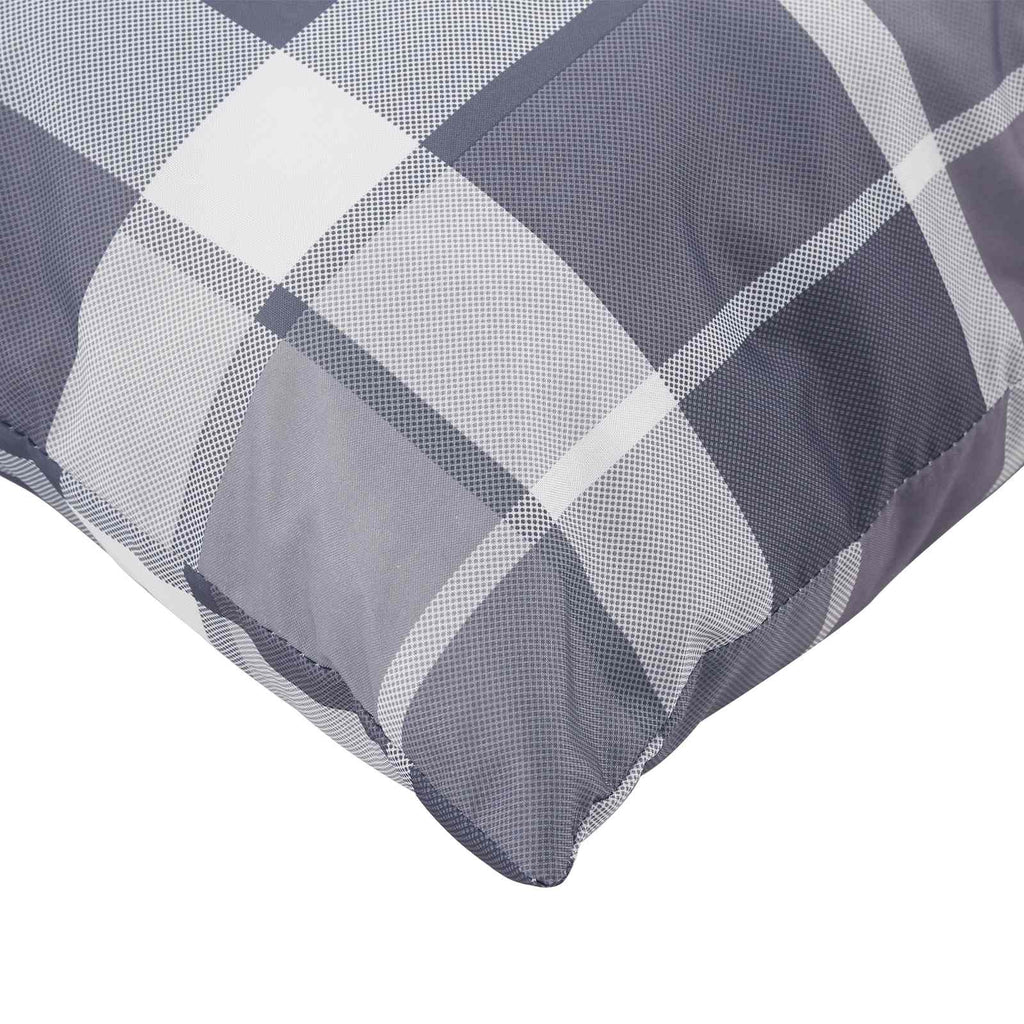 vidaXL Poduszka na zewnątrz 4 pcs Szary w krate 50 x 50 cm tkanina