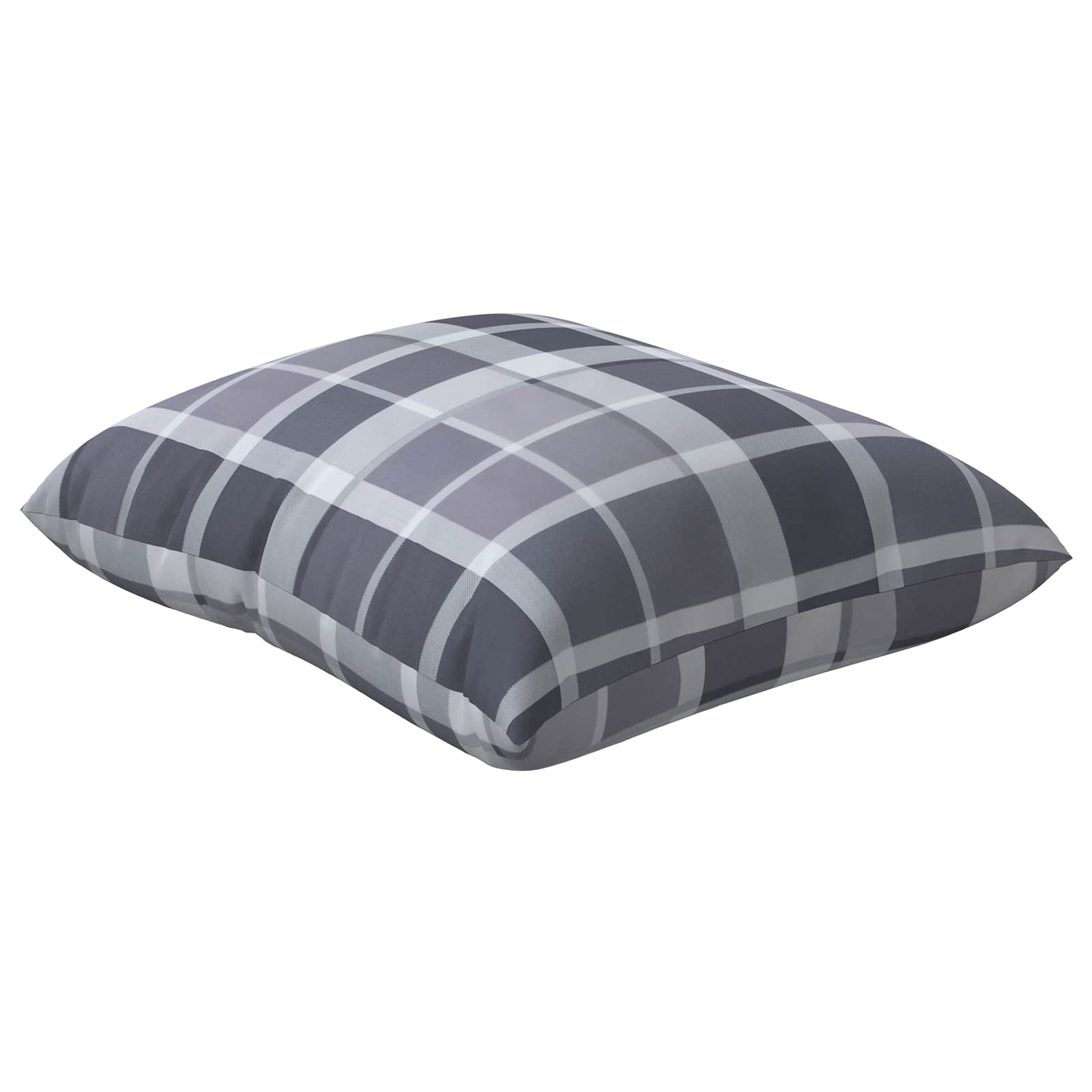 vidaXL Poduszka na zewnątrz 4 pcs Szary w krate 60 x 60 cm tkanina