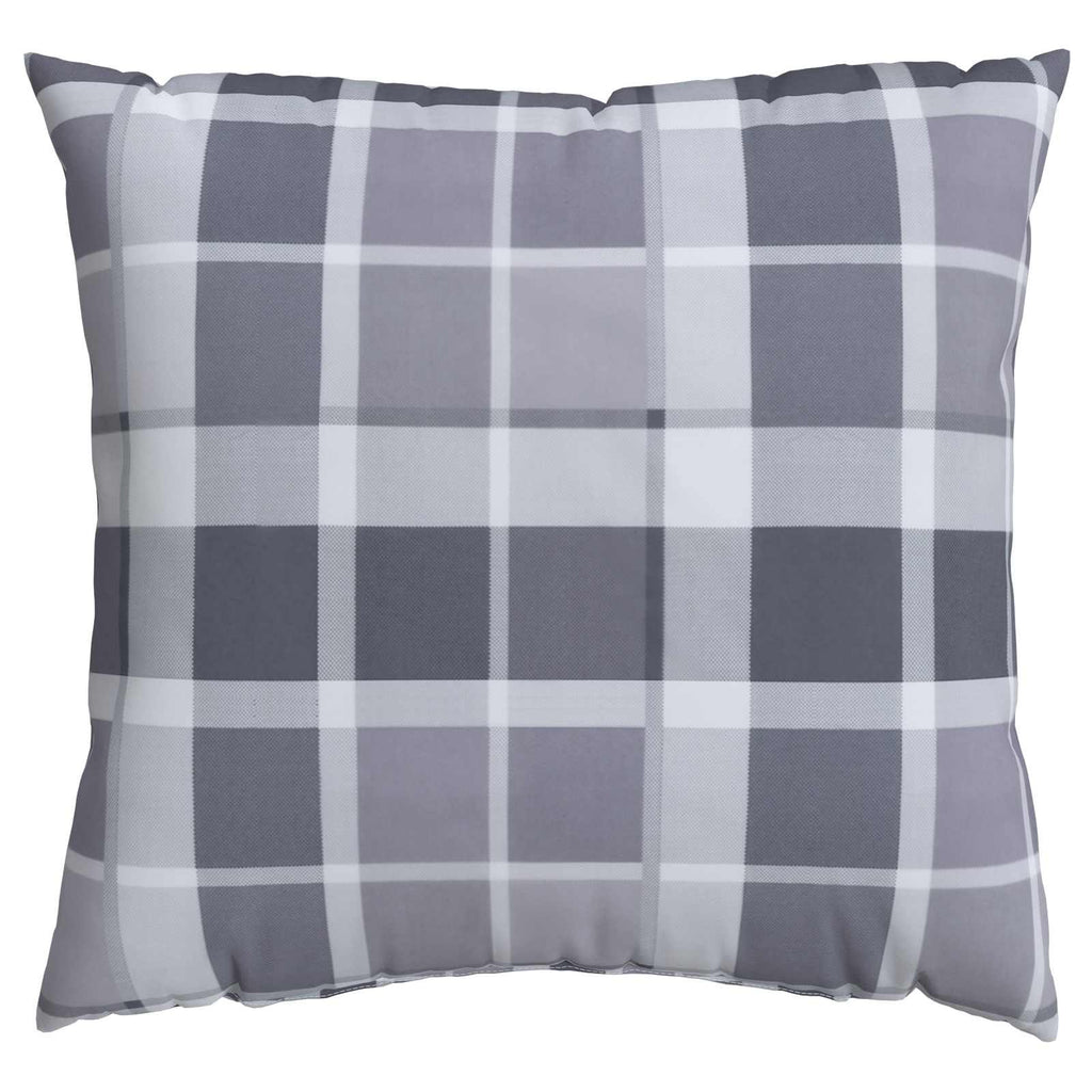 vidaXL Poduszka na zewnątrz 4 pcs Szary w krate 60 x 60 cm tkanina