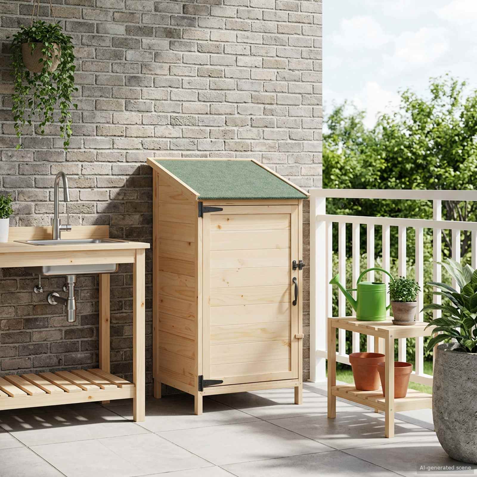 vidaXL Shed ogrodowy naturalny 59 x 56 x 113,5 cm Drewno Świerkowe