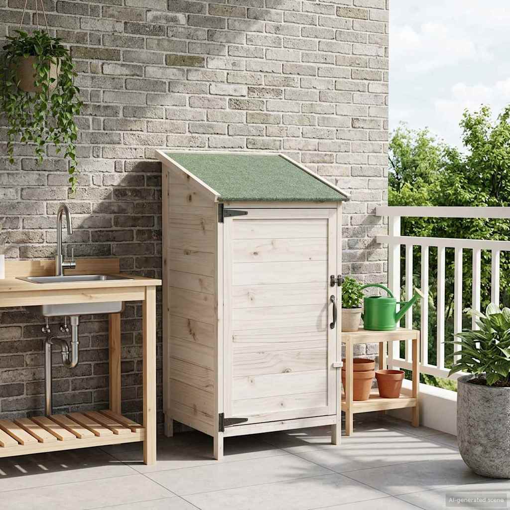 vidaXL Shed ogrodowy Biały 59 x 56 x 113,5 cm Drewno Świerkowe