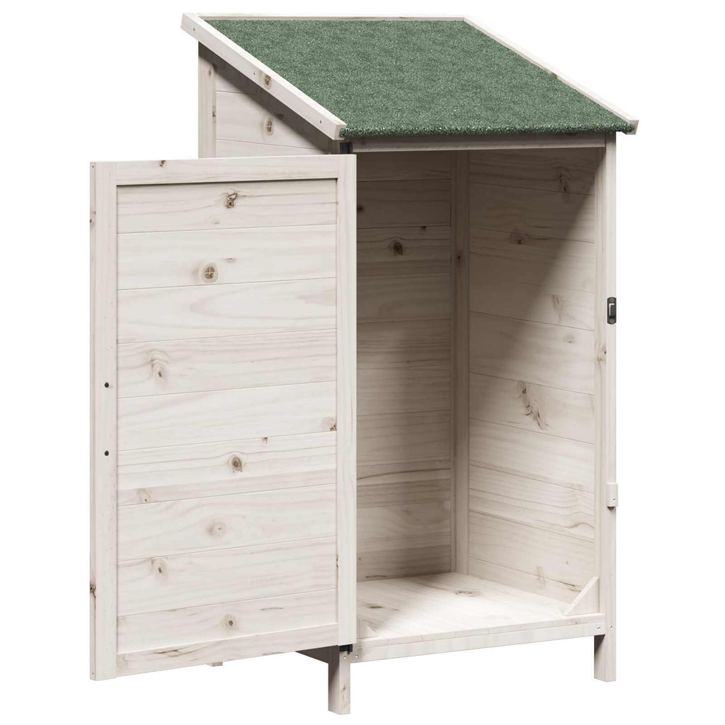 vidaXL Shed ogrodowy Biały 59 x 56 x 113,5 cm Drewno Świerkowe