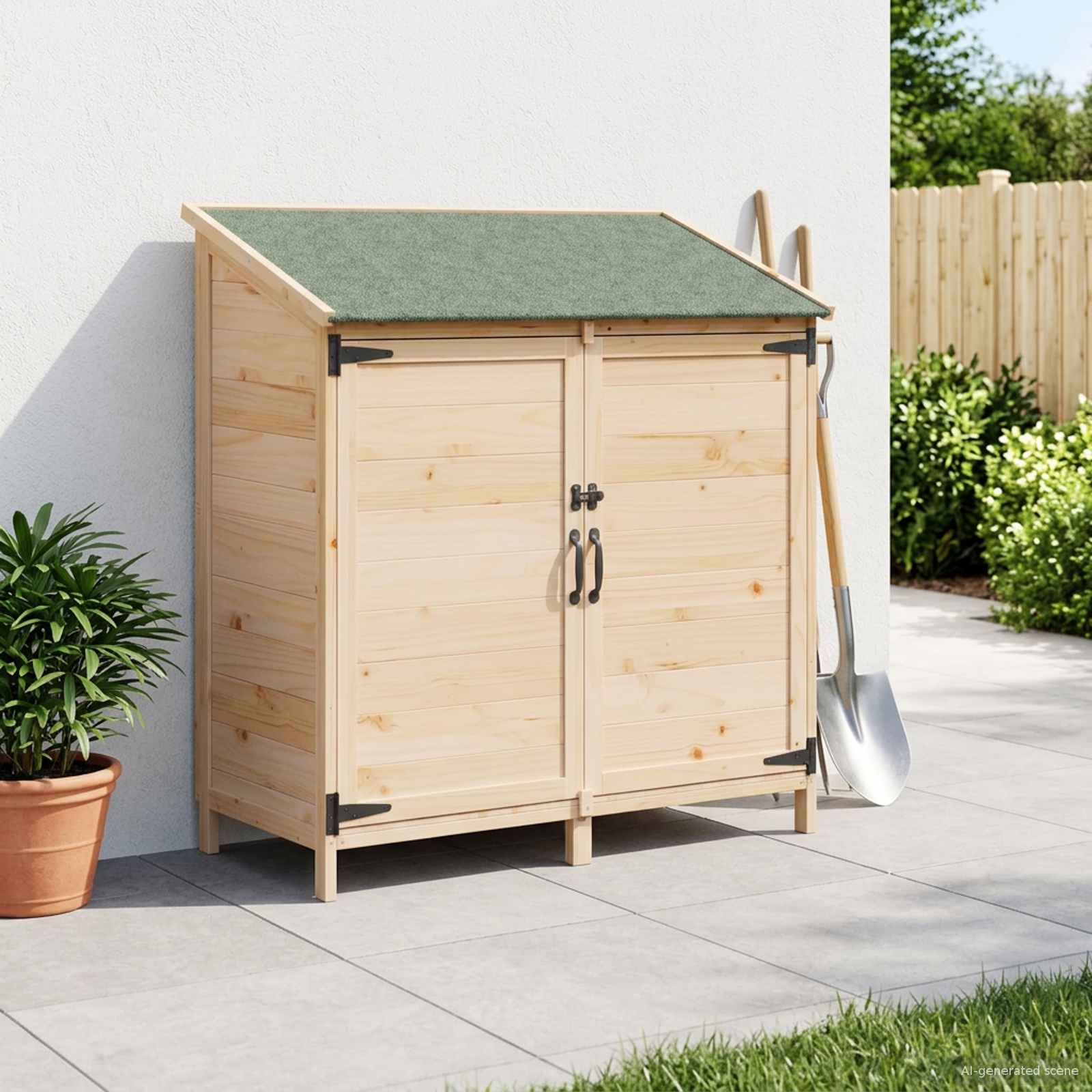 vidaXL Shed ogrodowy naturalny 106,5 x 56 x 113,5 cm Drewno Świerkowe
