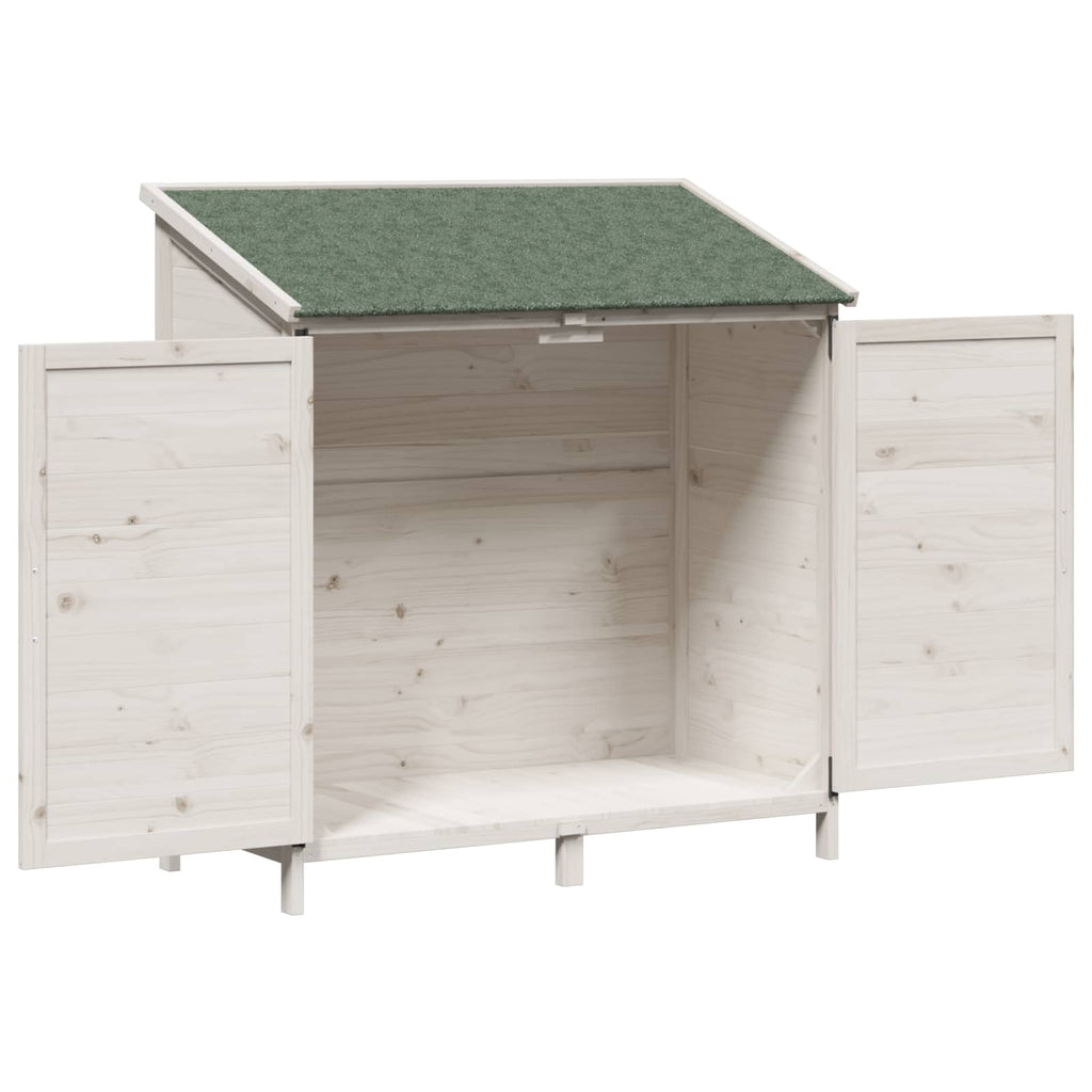 vidaXL Shed ogrodowy Biały 106,5 x 56 x 113,5 cm Drewno Świerkowe