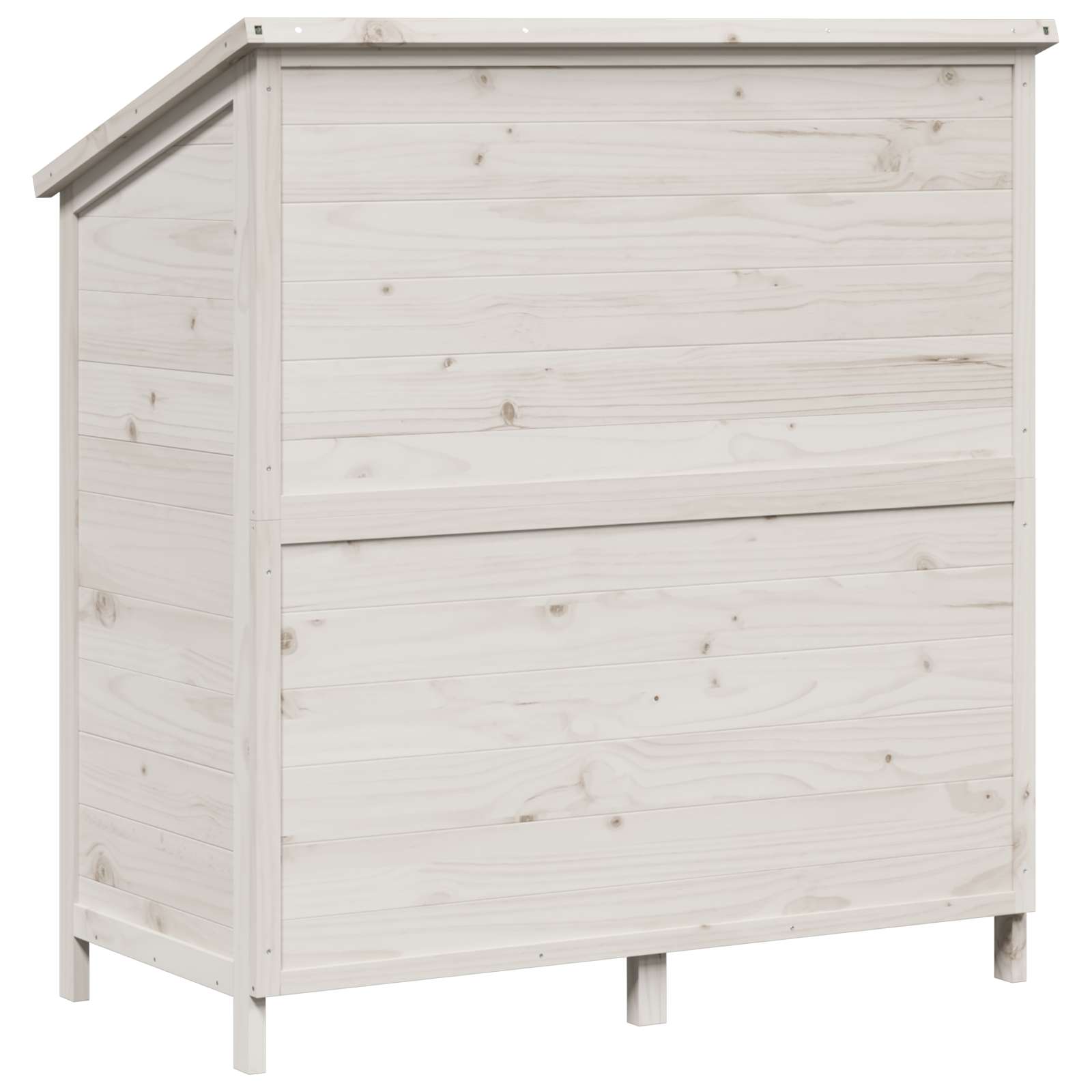 vidaXL Shed ogrodowy Biały 106,5 x 56 x 113,5 cm Drewno Świerkowe