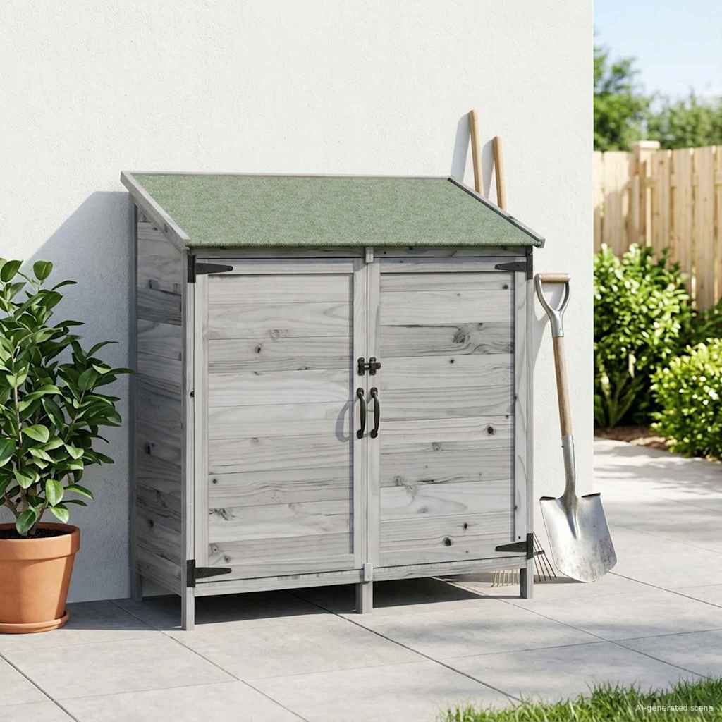 vidaXL Shed ogrodowy Szary 106,5 x 56 x 113,5 cm Drewno Świerkowe