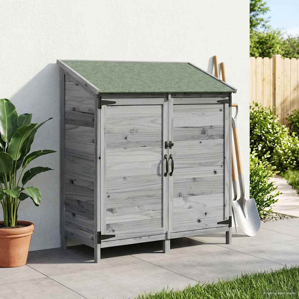 vidaXL Shed ogrodowy Szary 106,5 x 56 x 113,5 cm Drewno Świerkowe