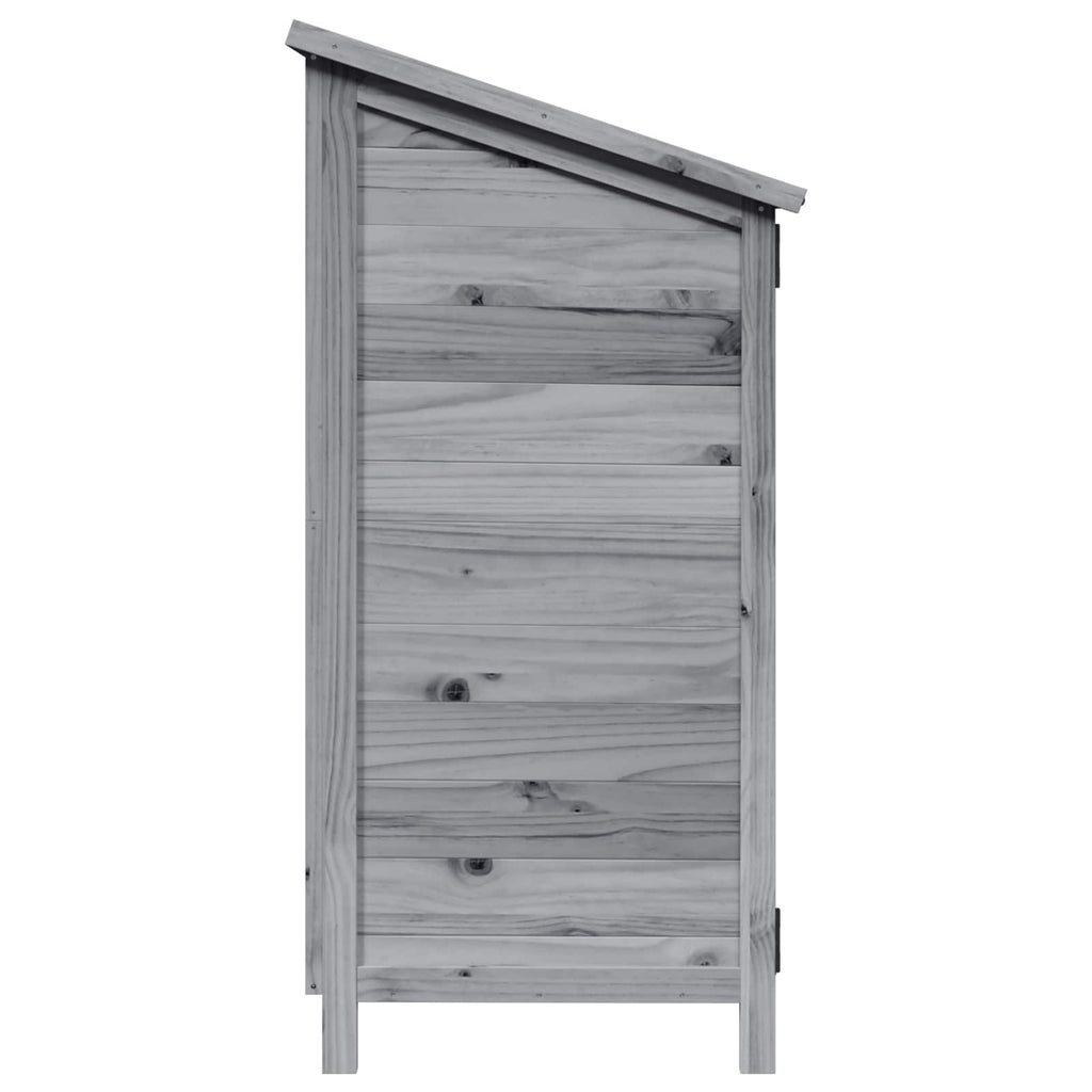 vidaXL Shed ogrodowy Szary 106,5 x 56 x 113,5 cm Drewno Świerkowe