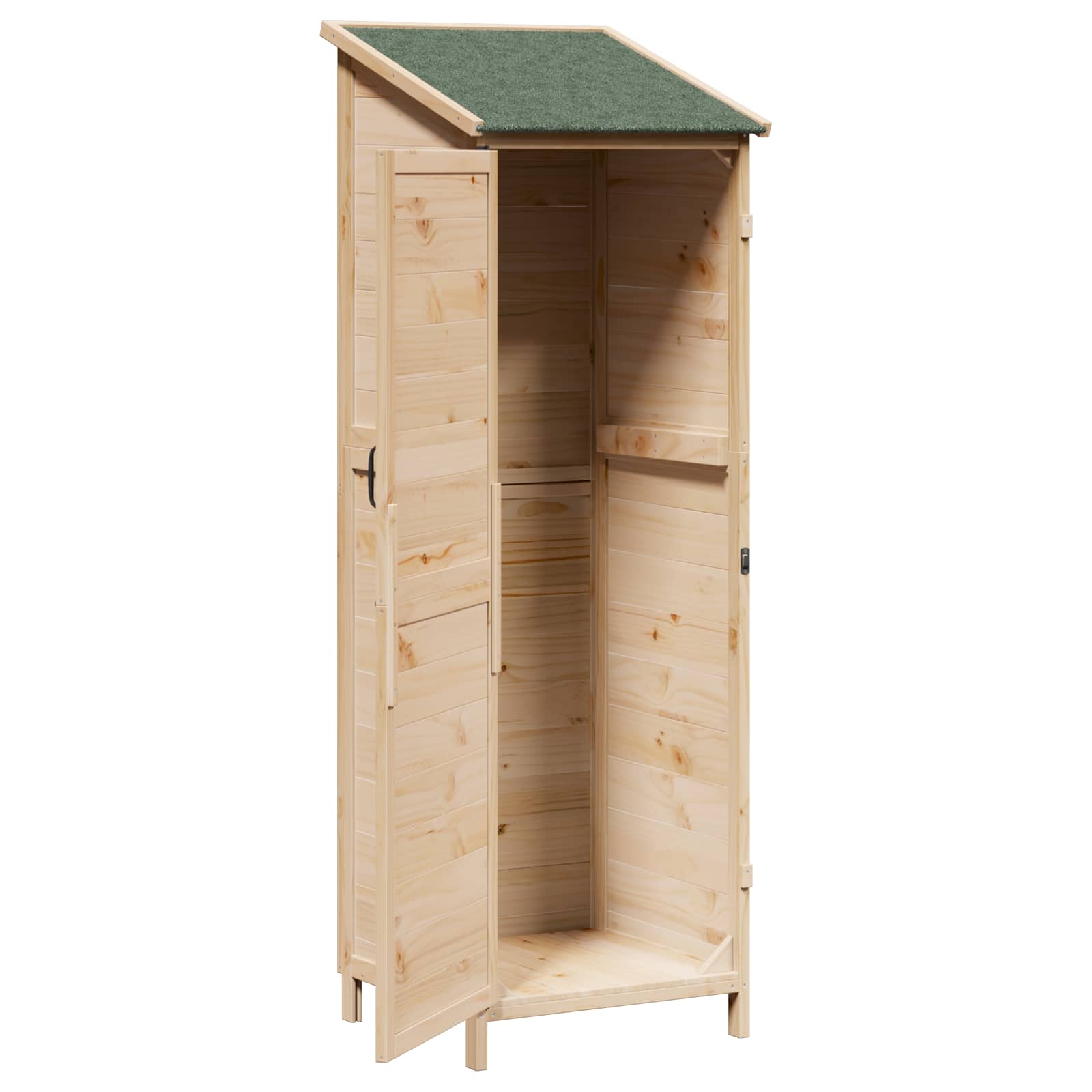 vidaXL Shed ogrodowy naturalny 59,5 x 56 x 176,5 cm Drewno Świerkowe