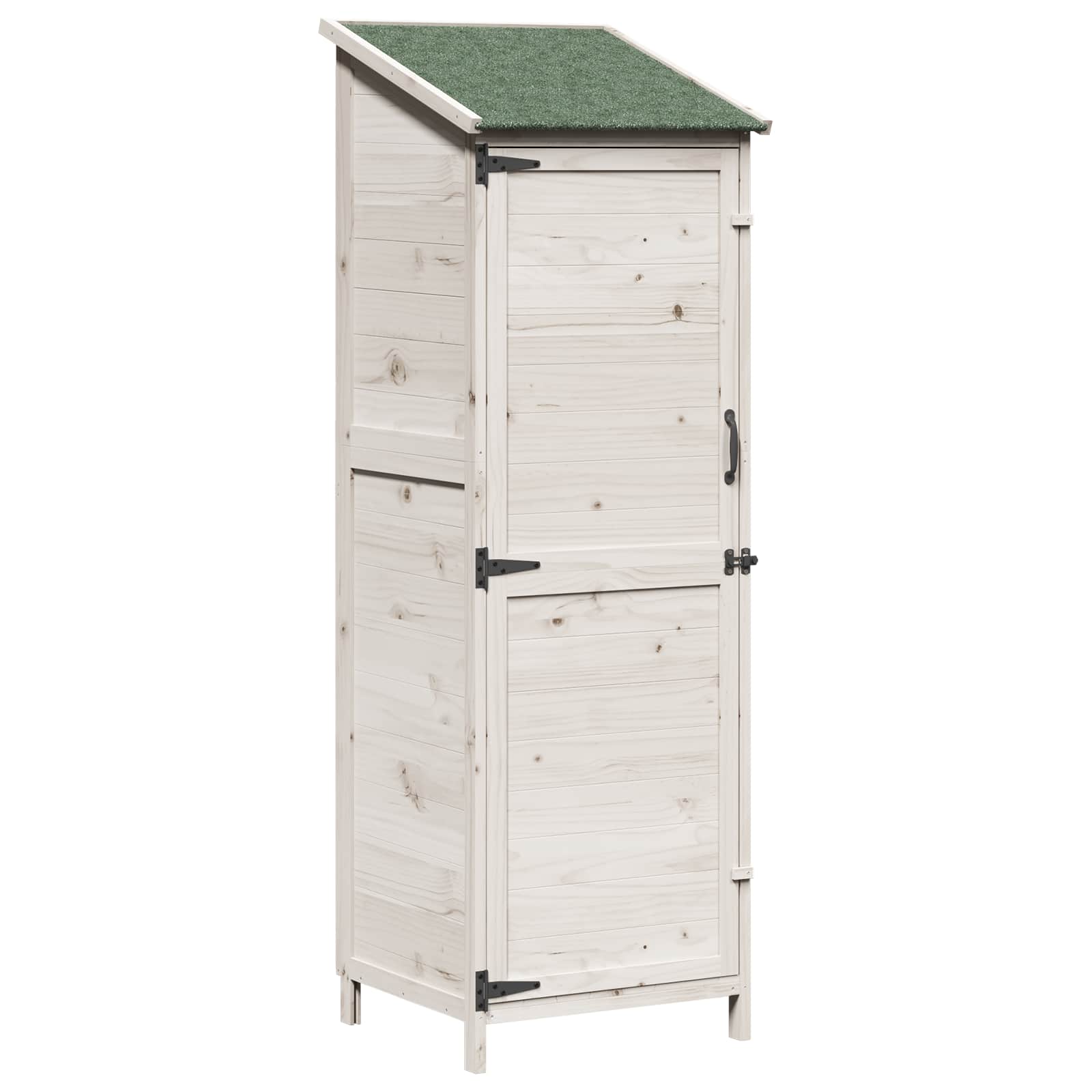 vidaXL Shed ogrodowy Biały 59,5 x 56 x 176,5 cm Drewno Świerkowe