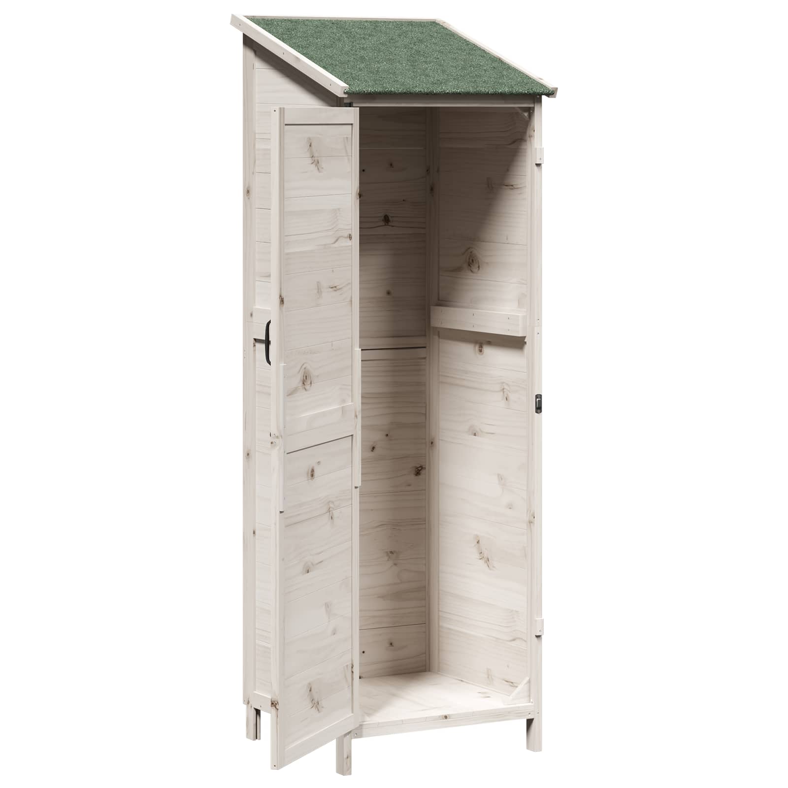 vidaXL Shed ogrodowy Biały 59,5 x 56 x 176,5 cm Drewno Świerkowe