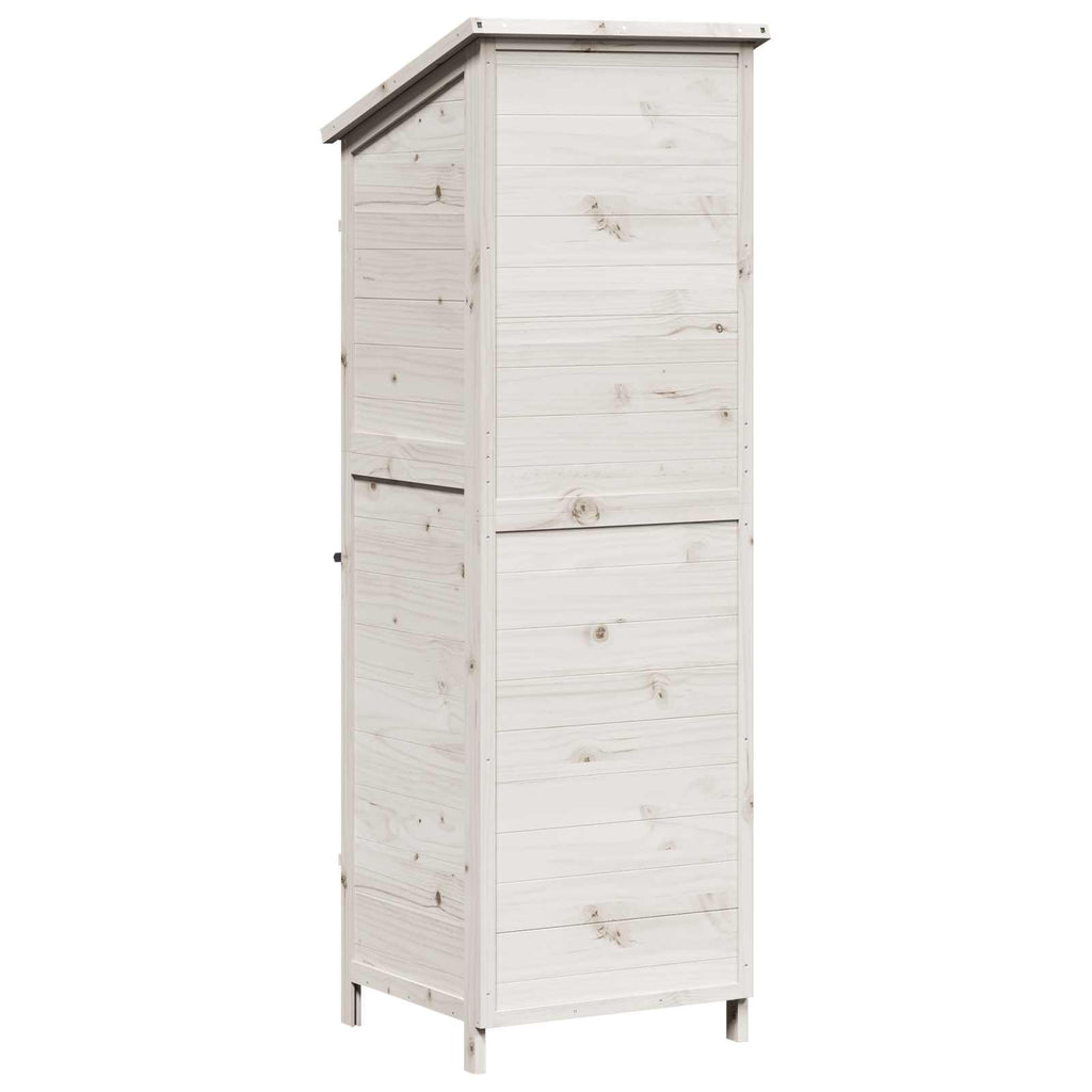 vidaXL Shed ogrodowy Biały 59,5 x 56 x 176,5 cm Drewno Świerkowe