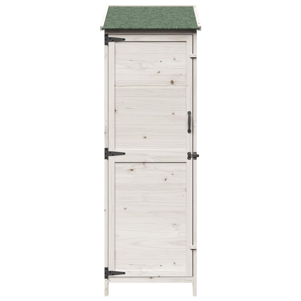 vidaXL Shed ogrodowy Biały 59,5 x 56 x 176,5 cm Drewno Świerkowe