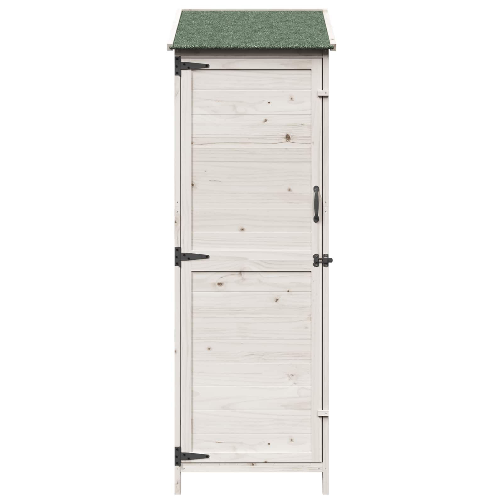 vidaXL Shed ogrodowy Biały 59,5 x 56 x 176,5 cm Drewno Świerkowe