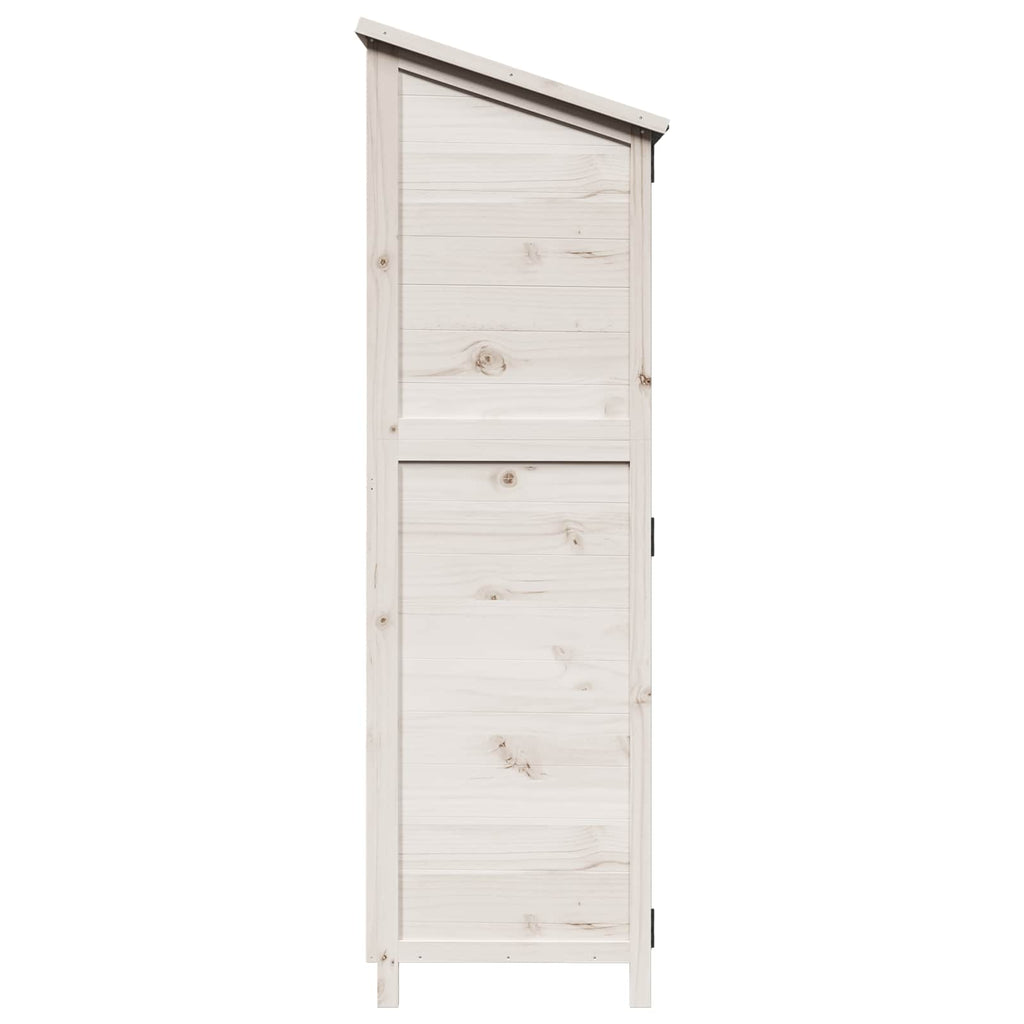 vidaXL Shed ogrodowy Biały 59,5 x 56 x 176,5 cm Drewno Świerkowe