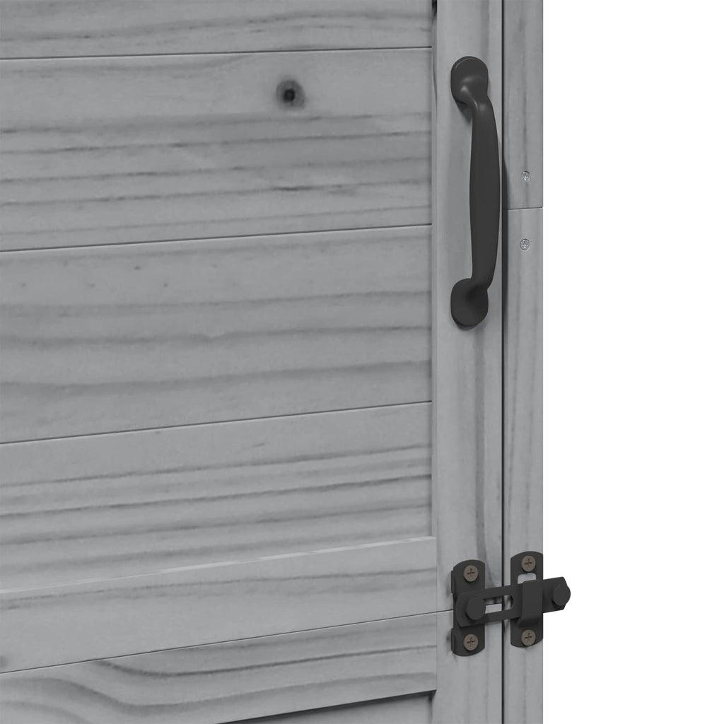 vidaXL Shed ogrodowy Szary 59,5 x 56 x 176,5 cm Drewno Świerkowe