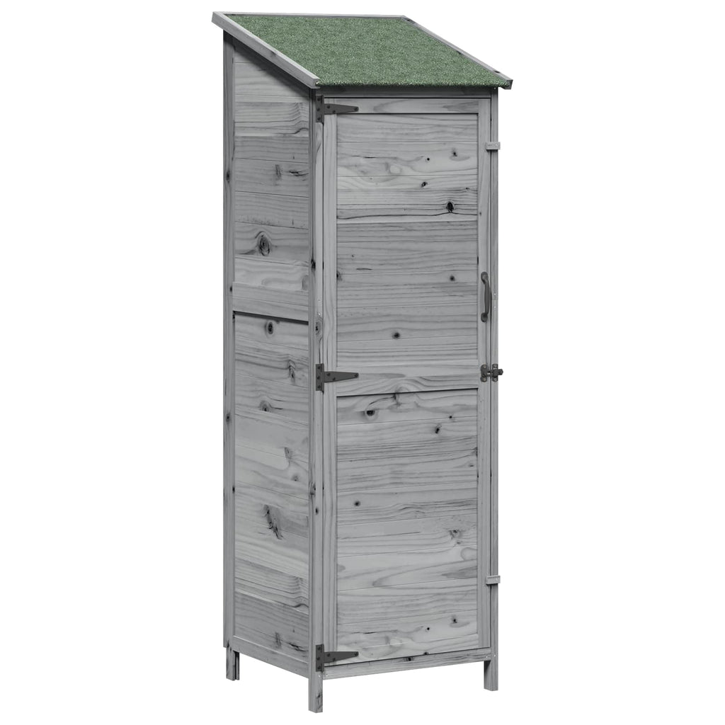 vidaXL Shed ogrodowy Szary 59,5 x 56 x 176,5 cm Drewno Świerkowe