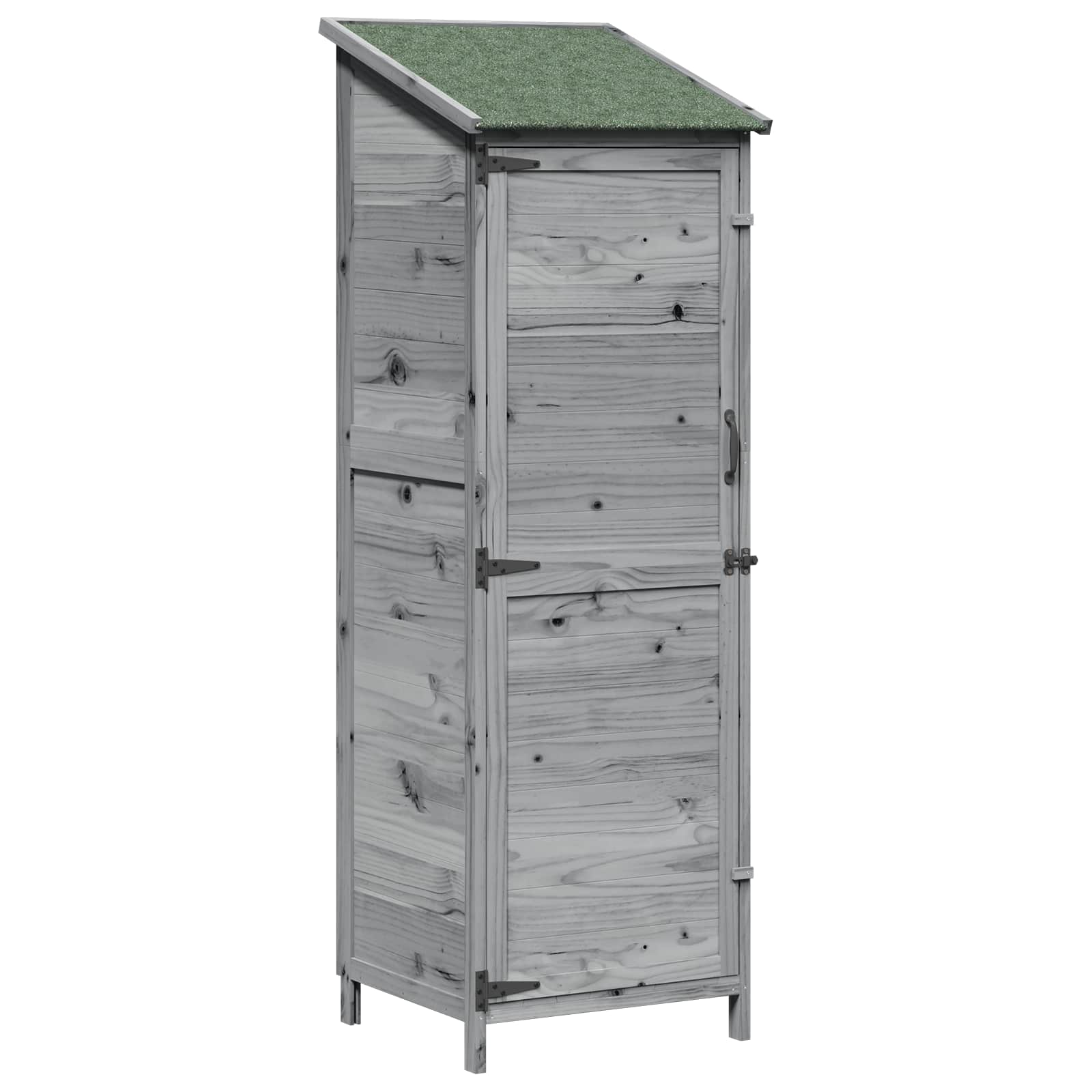 vidaXL Shed ogrodowy Szary 59,5 x 56 x 176,5 cm Drewno Świerkowe