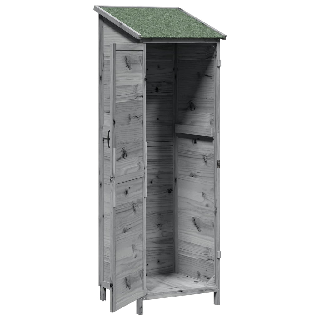 vidaXL Shed ogrodowy Szary 59,5 x 56 x 176,5 cm Drewno Świerkowe