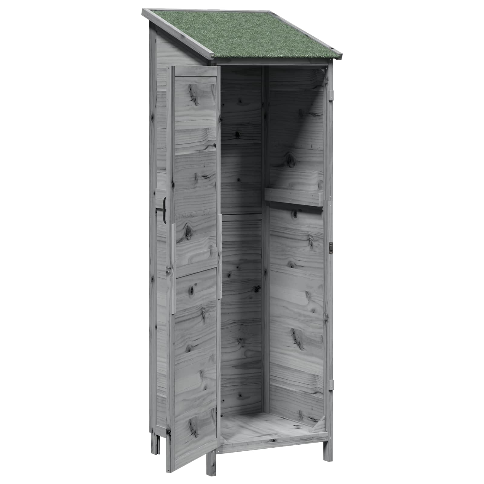vidaXL Shed ogrodowy Szary 59,5 x 56 x 176,5 cm Drewno Świerkowe