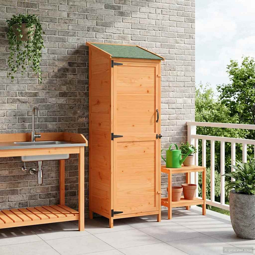 vidaXL Shed ogrodowy brązowy 59,5 x 56 x 176,5 cm Drewno Świerkowe