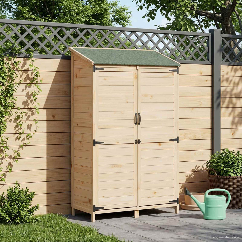 vidaXL Shed ogrodowy naturalny 106,5 x 56 x 176 cm Drewno Świerkowe