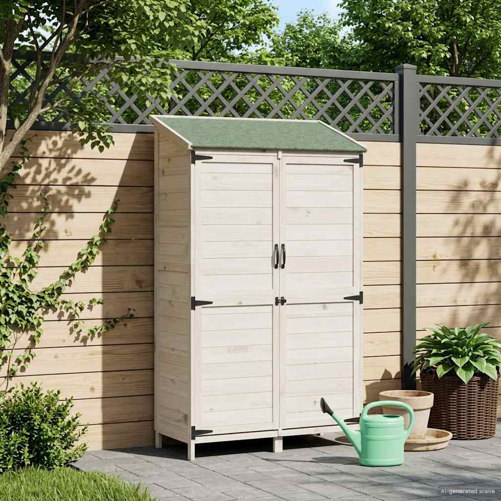 vidaXL Shed ogrodowy Biały 106,5 x 56 x 176 cm Drewno Świerkowe