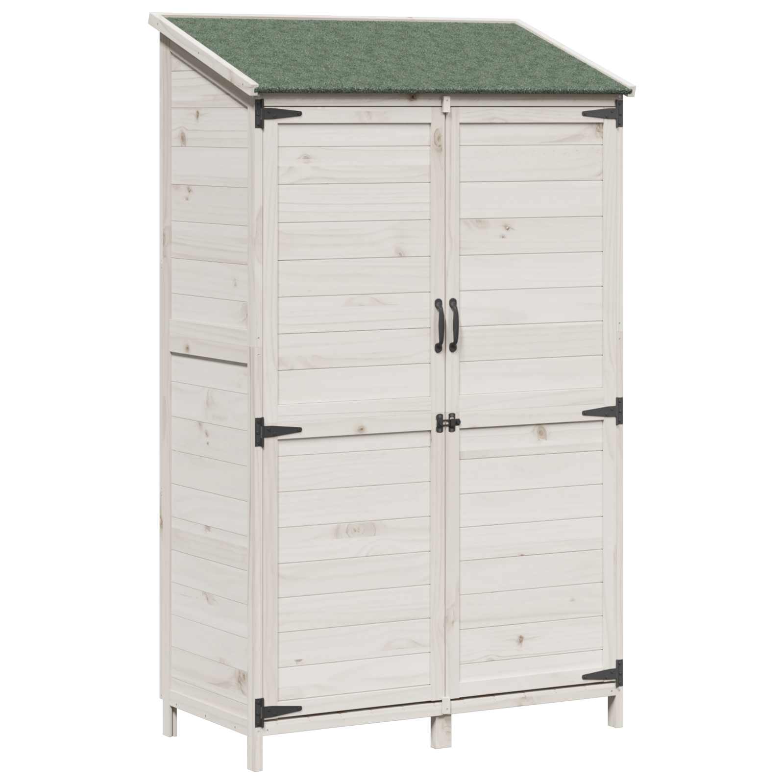 vidaXL Shed ogrodowy Biały 106,5 x 56 x 176 cm Drewno Świerkowe