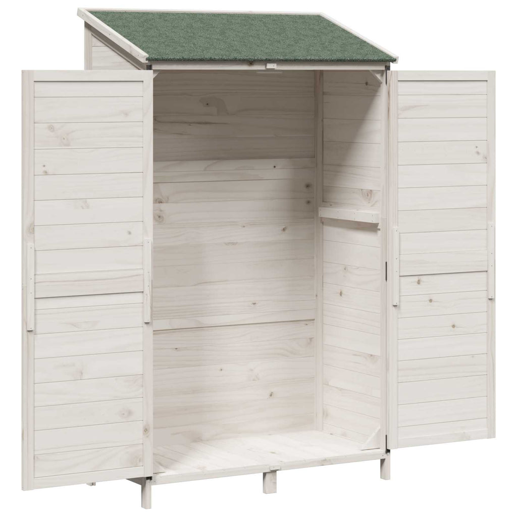 vidaXL Shed ogrodowy Biały 106,5 x 56 x 176 cm Drewno Świerkowe