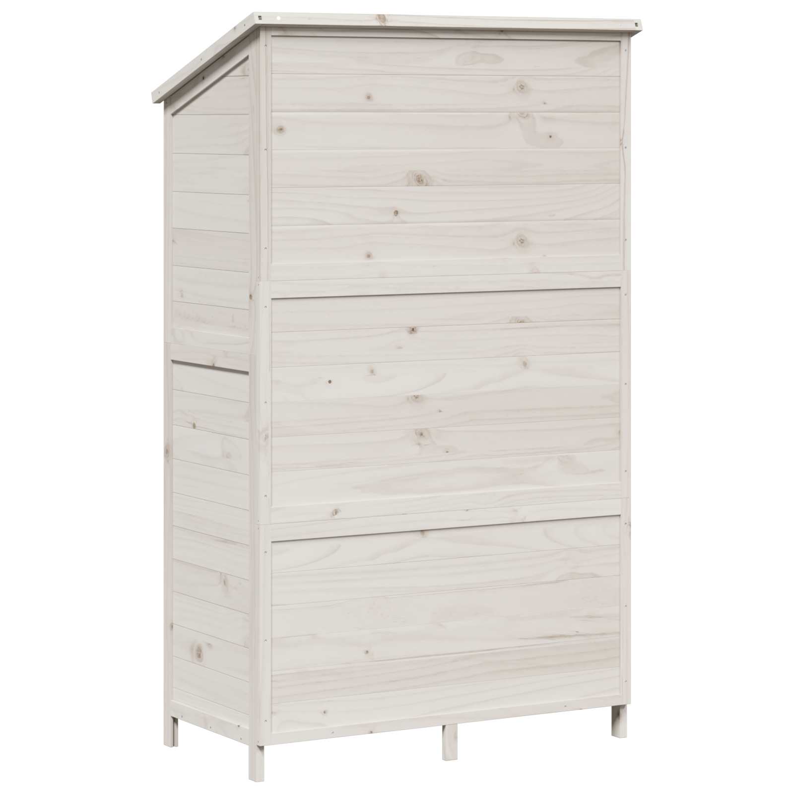 vidaXL Shed ogrodowy Biały 106,5 x 56 x 176 cm Drewno Świerkowe