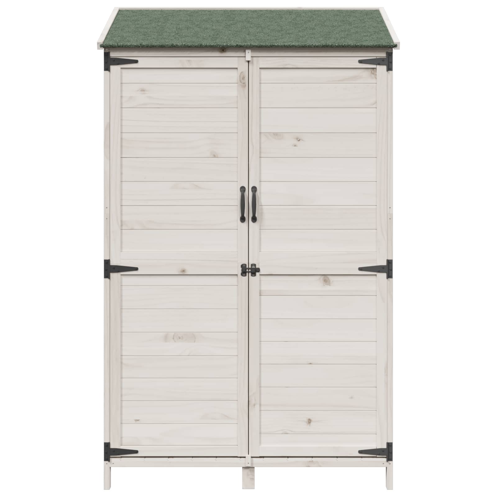 vidaXL Shed ogrodowy Biały 106,5 x 56 x 176 cm Drewno Świerkowe