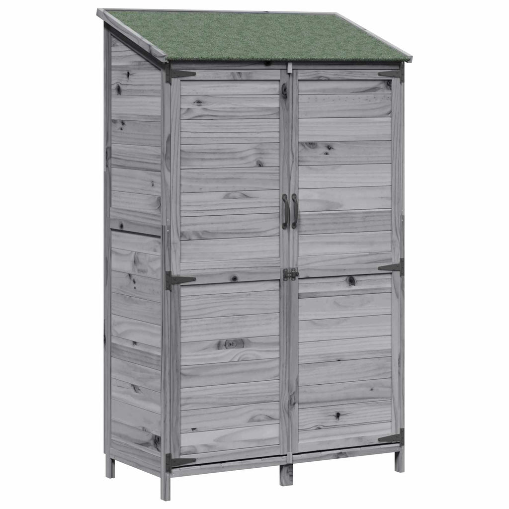 vidaXL Shed ogrodowy Szary 106,5 x 56 x 176 cm Drewno Świerkowe