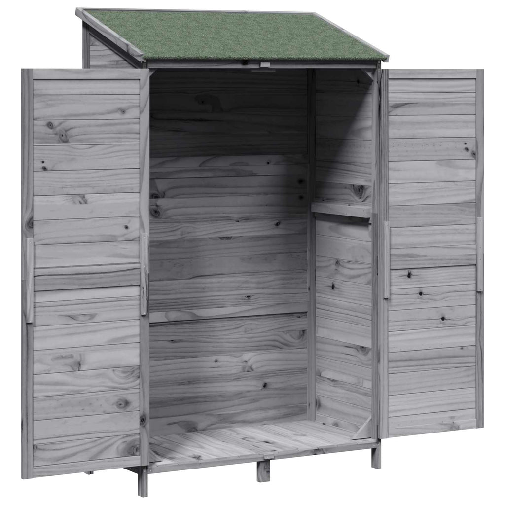 vidaXL Shed ogrodowy Szary 106,5 x 56 x 176 cm Drewno Świerkowe