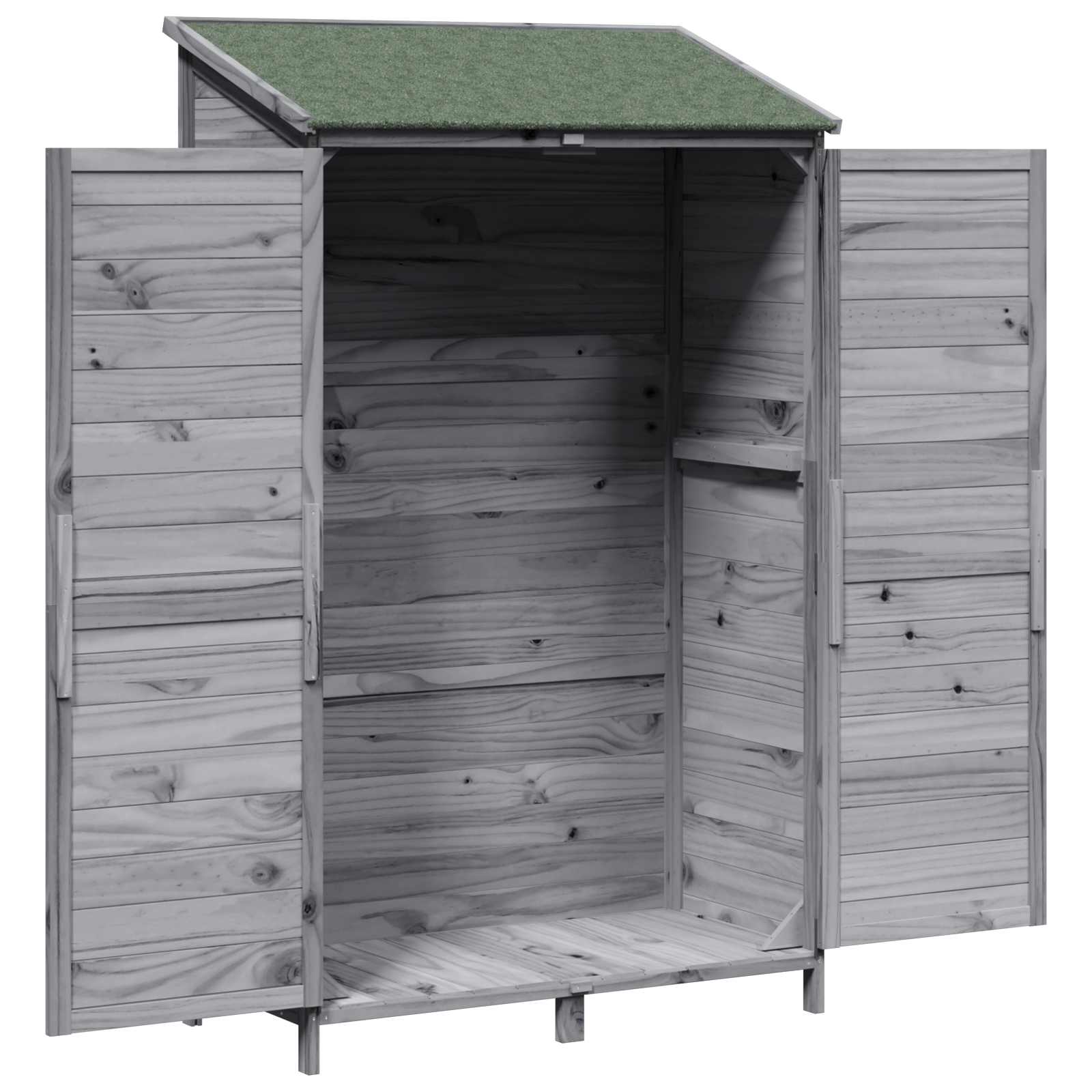 vidaXL Shed ogrodowy Szary 106,5 x 56 x 176 cm Drewno Świerkowe