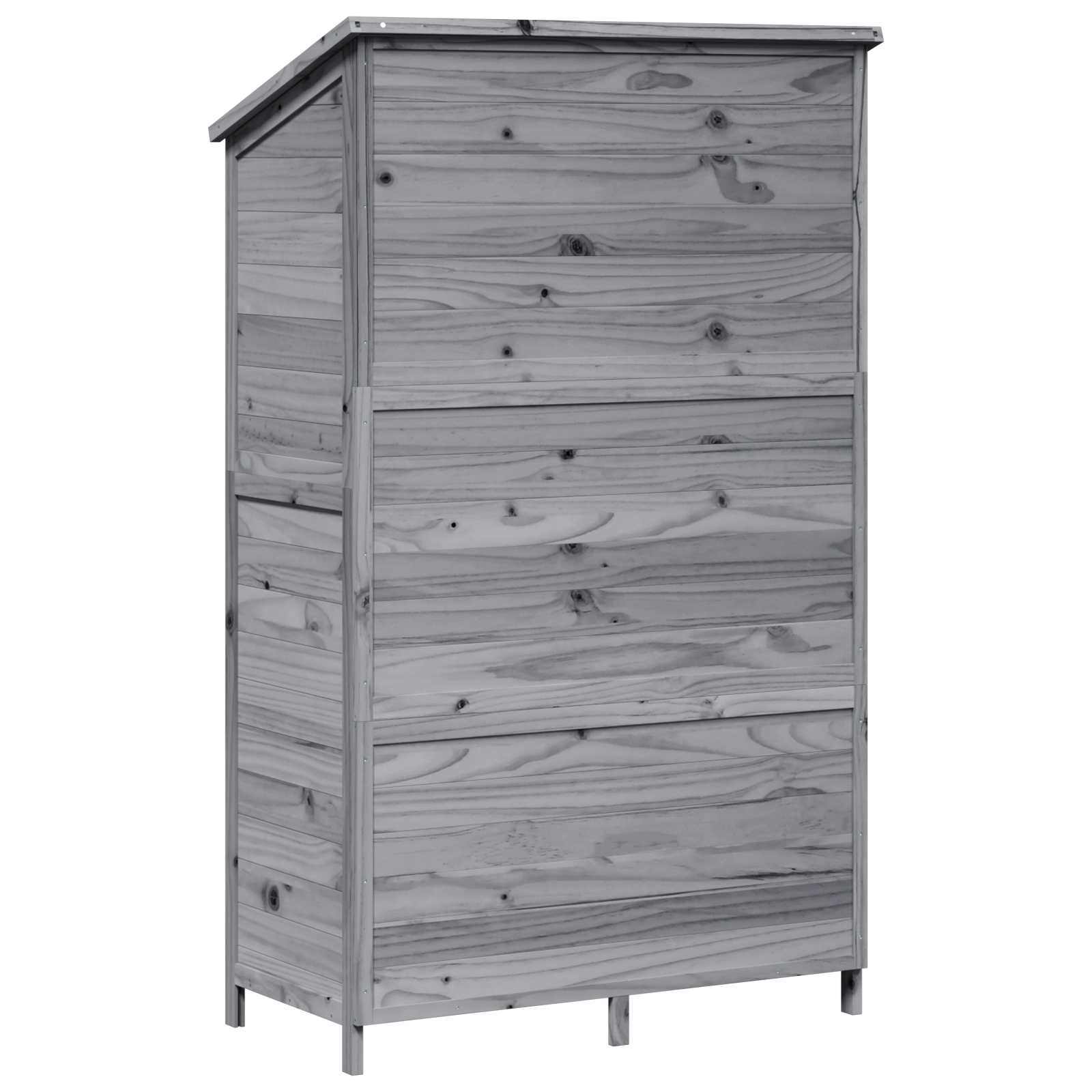 vidaXL Shed ogrodowy Szary 106,5 x 56 x 176 cm Drewno Świerkowe