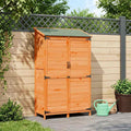 vidaXL Shed ogrodowy brązowy 106,5 x 56 x 176 cm Drewno Świerkowe