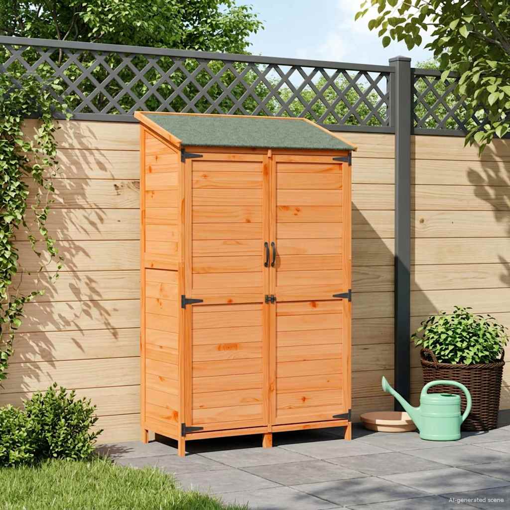 vidaXL Shed ogrodowy brązowy 106,5 x 56 x 176 cm Drewno Świerkowe