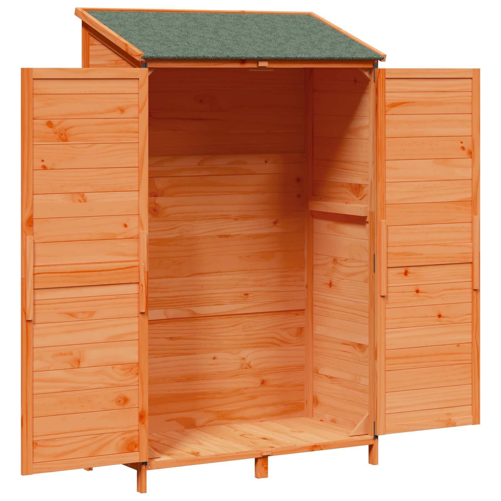 vidaXL Shed ogrodowy brązowy 106,5 x 56 x 176 cm Drewno Świerkowe