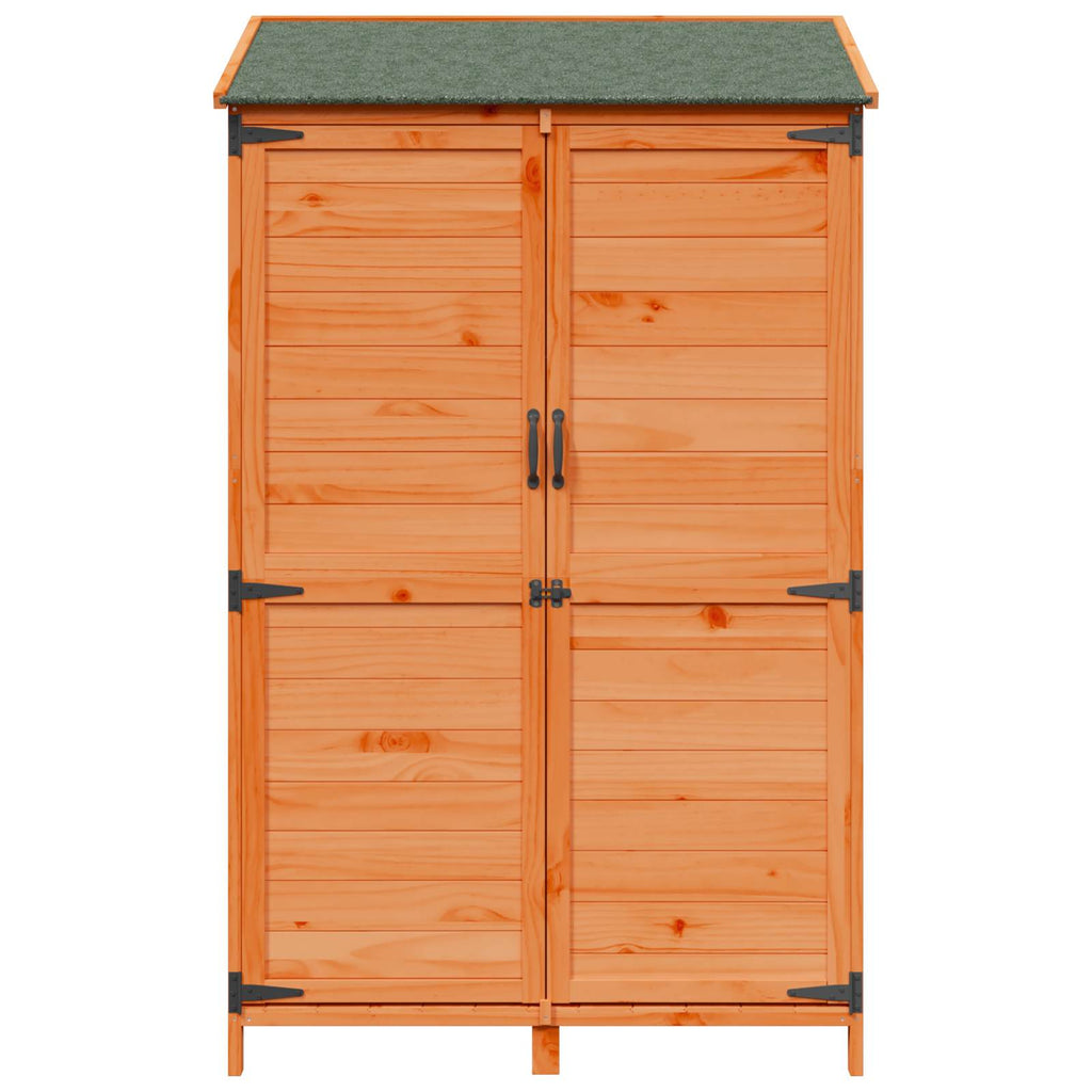 vidaXL Shed ogrodowy brązowy 106,5 x 56 x 176 cm Drewno Świerkowe