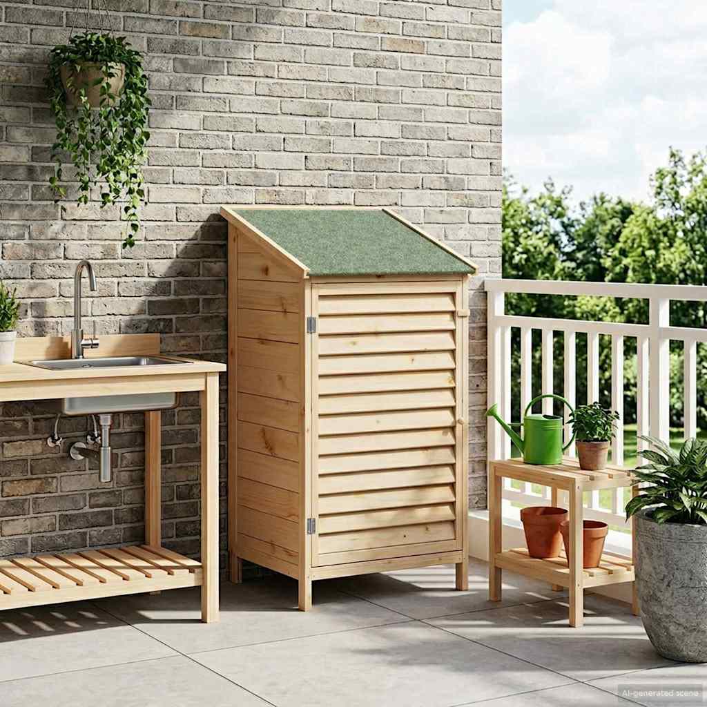 vidaXL Shed ogrodowy naturalny 59 x 56 x 113,5 cm Drewno Świerkowe