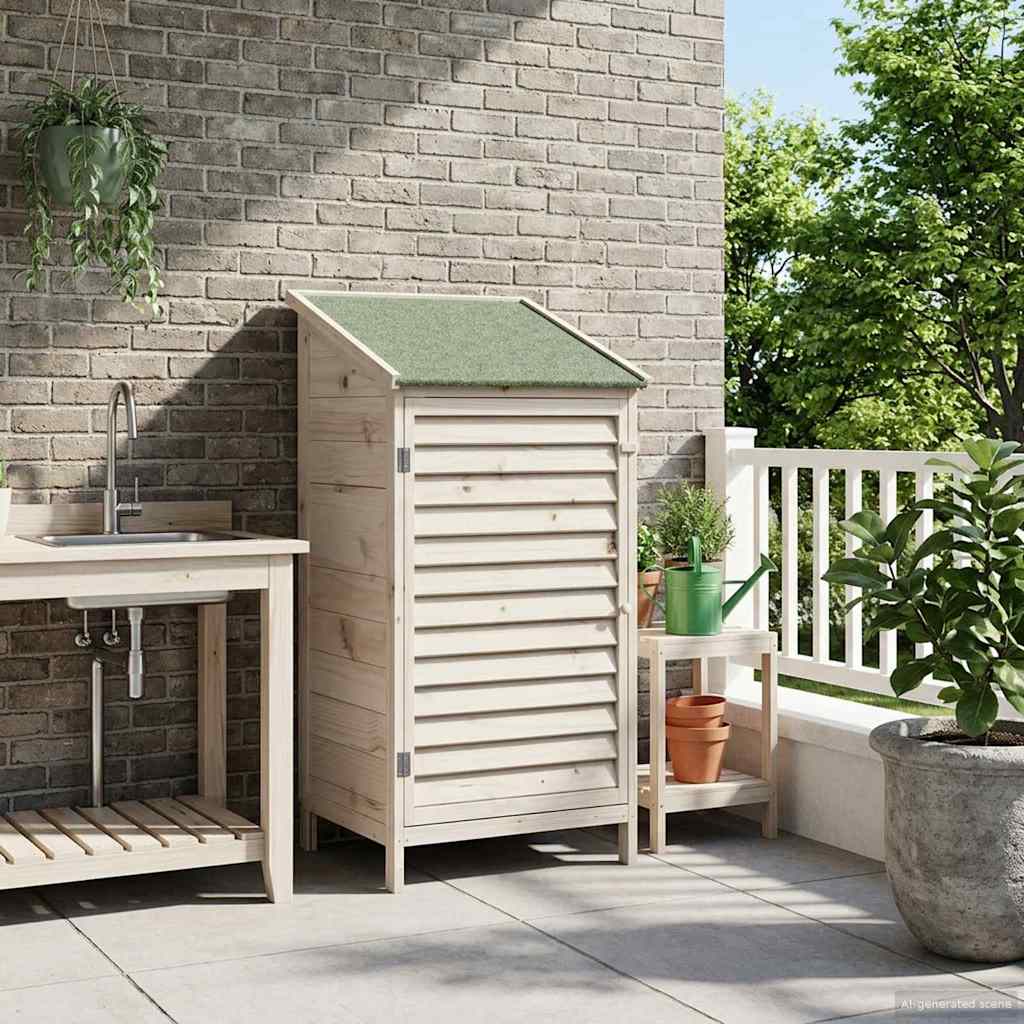 vidaXL Shed ogrodowy Biały 59 x 56 x 113,5 cm Drewno Świerkowe