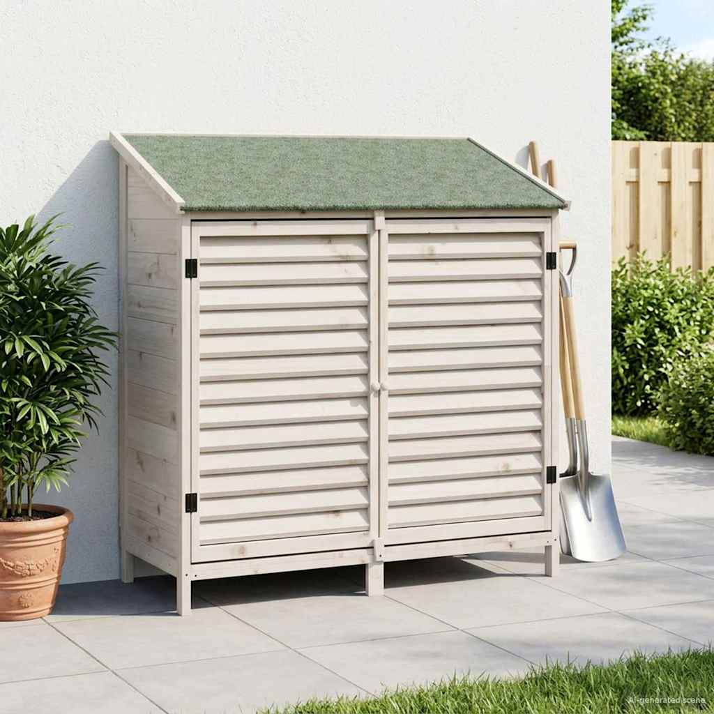 vidaXL Shed ogrodowy Biały 106 x 56 x 113,5 cm Drewno Świerkowe