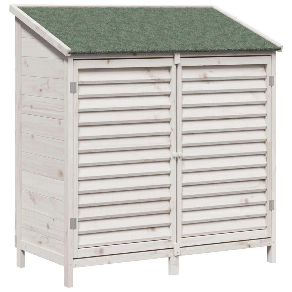 vidaXL Shed ogrodowy Biały 106 x 56 x 113,5 cm Drewno Świerkowe