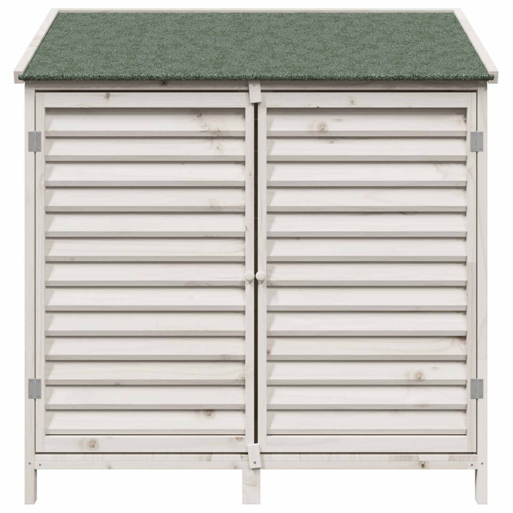 vidaXL Shed ogrodowy Biały 106 x 56 x 113,5 cm Drewno Świerkowe